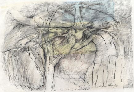 Adrian Hill - 1968 Charcoal Drawing, To Search and Not to Find