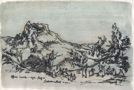 Adrian Hill - 1975 Pen and Ink Drawing, Alfresco Service
