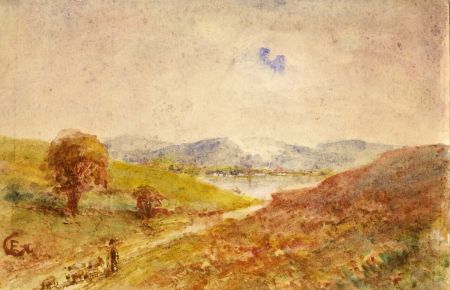 Ethel Gray - Early 20th Century Watercolour, Herding Sheep