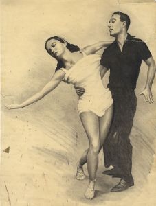 Joseph Henry Lynch (1911-1989) - Mid 20th Century Charcoal Drawing, Dancers