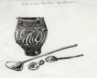Paul Sharp - 1964 Pen and Ink Drawing, Casterware Beaker