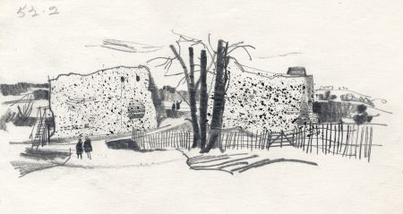 Paul Sharp - 1964 Graphite Drawing, Eynsford, Kent