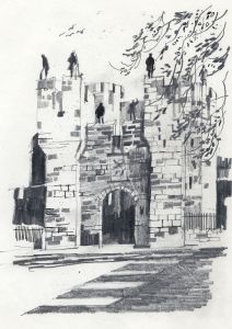 Paul Sharp - 1964 Graphite Drawing, Alnwick, Northumberland