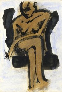 John Emanuel - Contemporary Mixed Media, Seated Figure