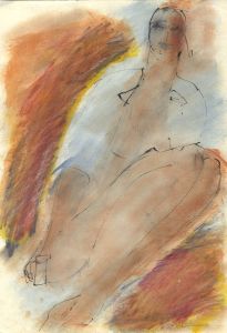 John Emanuel - Contemporary Mixed Media, Sitting Woman