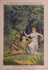 Tom Merry - 1890 Lithograph, Bottom's Home Rule Dream