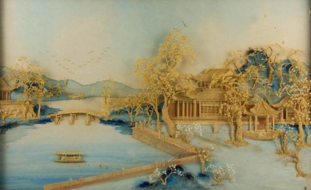 Mid 20th Century Mixed Media - Chinese Cork Picture