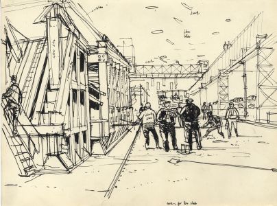 Paul Sharp - Mid 20th Century Pen and Ink Drawing, Furnaces