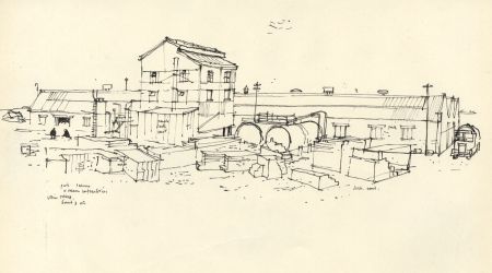 Paul Sharp - Mid 20th Century Pen and Ink Drawing, Tunnel Kilns