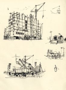 Paul Sharp - Mid 20th Century Pen and Ink Drawing, Construction Site