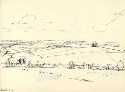Paul Sharp - 1958 Pen and Ink Drawing, Landscape