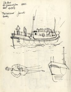 Paul Sharp - 1969 Pen and Ink Drawing, Lifeboat