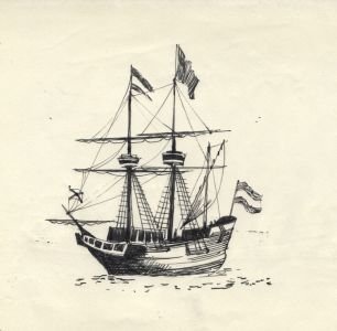 Paul Sharp - Mid 20th Century Pen and Ink Drawing, Sailing Boat