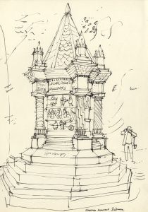 Paul Sharp - Mid 20th Century Pen and Ink Drawing, Waggoners Monument, Sledmere