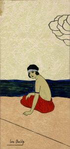 Lee Calty - Early 20th Century Acrylic, Woman by the Shore