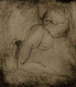 Joan Lewis - Contemporary Etching, Nudes at Rest 5