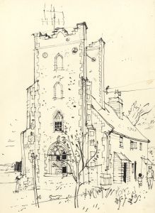Paul Sharp - Mid 20th Century Pen and Ink Drawing, Old Folly
