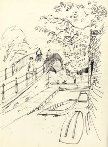Paul Sharp - Mid 20th Century Pen and Ink Drawing, Bridge Illustration