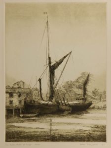 Aidan Kirkpatrick - Mid 20th Century Etching, The Redoubtable at Snape