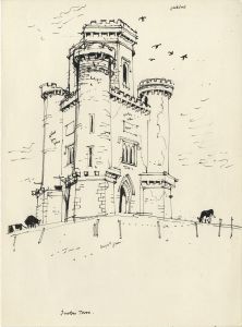 Paul Sharp - Mid 20th Century Pen and Ink Drawing, Tower