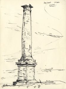 Paul Sharp - Mid 20th Century Pen and Ink Drawing, Monument