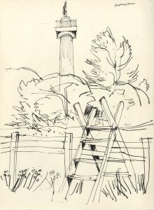 Paul Sharp - Mid 20th Century Pen and Ink Drawing, Anglesey Column