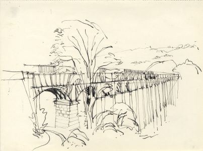 Paul Sharp - Mid 20th Century Pen and Ink Drawing, Telford Canal Aqueduct