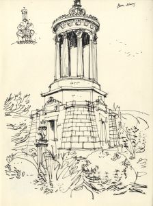 Paul Sharp - Mid 20th Century Pen and Ink Drawing, Monument