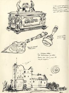Paul Sharp - Mid 20th Century Pen and Ink Drawing, Doune Castle