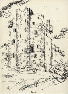 Paul Sharp - Mid 20th Century Pen and Ink Drawing, Doune Castle