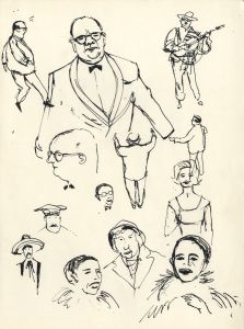 Paul Sharp - Mid 20th Century Pen and Ink Drawing, Figures