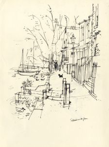Paul Sharp - Mid 20th Century Pen and Ink Drawing, Strand on the Green