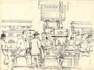 Paul Sharp - Mid 20th Century Pen and Ink Drawing, Ferry