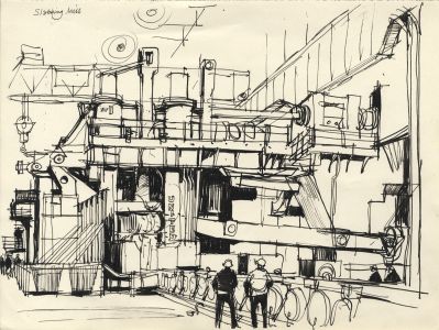 Paul Sharp - Mid 20th Century Pen and Ink Drawing, Slabbing Mill