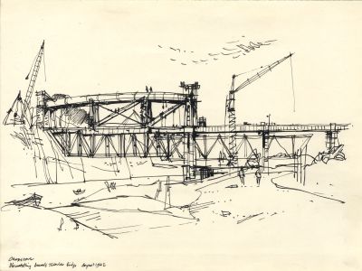 Paul Sharp - 1962 Pen and Ink Drawing, Chepstow