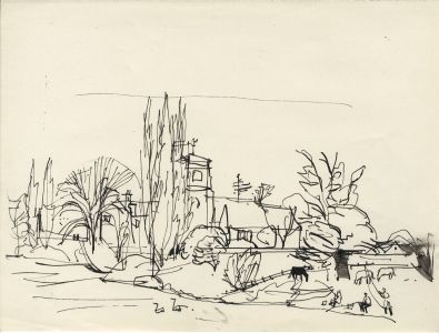 Paul Sharp - Mid 20th Century Pen and Ink Drawing, Rural Scenes