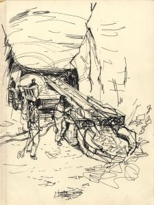 Paul Sharp - Mid 20th Century Pen and Ink Drawing, Mining