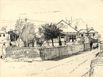 Paul Sharp - Mid 20th Century Pen and Ink Drawing, Upper Hale Post Office