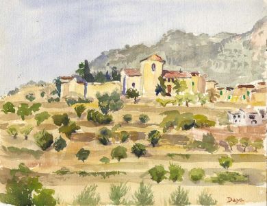 Deya - Mid 20th Century Watercolour, Continental Landscape