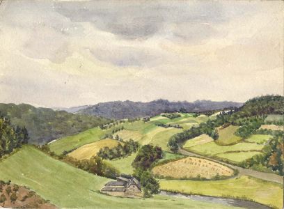 Contemporary Watercolour - Farmed Landscape