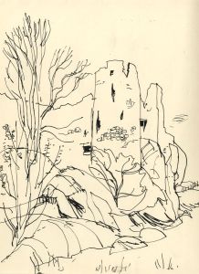 Paul Sharp - Mid 20th Century Pen and Ink Drawing, Castles
