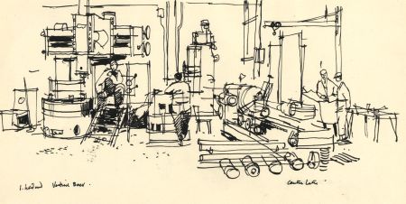Paul Sharp - Mid 20th Century Pen and Ink Drawing, Vertical Borer