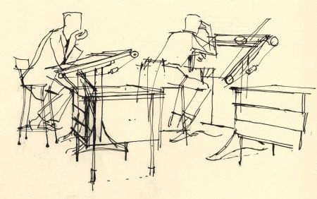 Paul Sharp - Mid 20th Century Pen and Ink Drawing, Graphic Designera