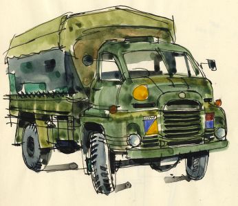 Paul Sharp - Mid 20th Century Watercolour, Cargo Truck