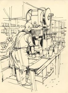 Paul Sharp - Mid 20th Century Pen and Ink Drawing, Factory
