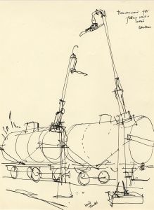 Paul Sharp - Mid 20th Century Pen and Ink Drawing, Tankers