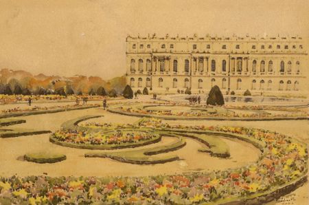 Hermann Schmidt - 1900 Watercolour, Versailles