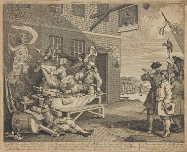 William Hogarth - Original 1756 Engraving, England. Plate 2d.