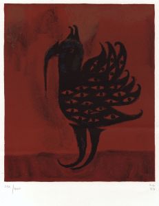 S. G. - 1999 Lithograph, Abstract Bird