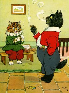 G. H. T - Mid 20th Century Chromolithograph, His First Smoke